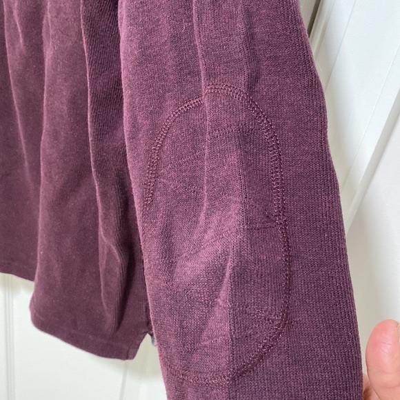 Men’s Quarter Zip Sweater, burgundy/maroon color, Medium - Picture 5 of 7